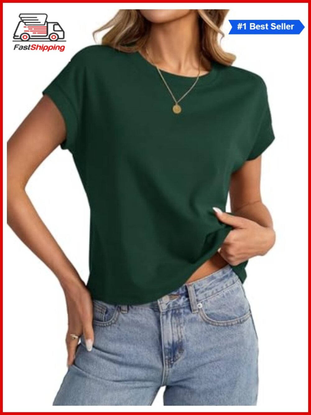 ✨ EasyGala Womens Cotton Crop Tops Loose Fit Crewneck Short Sleeve Summer Tee